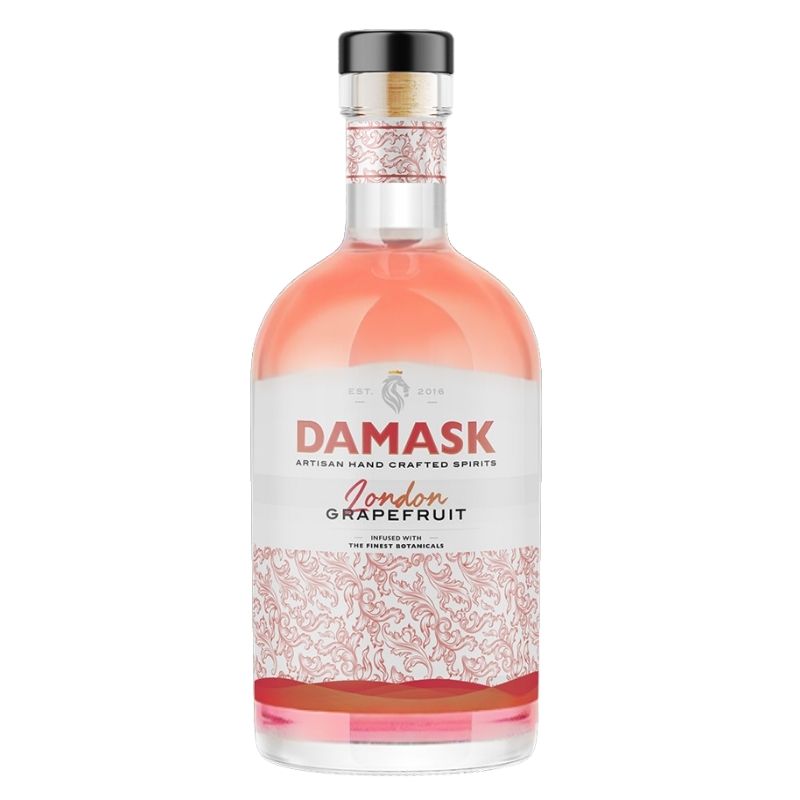 Damask Grapefruit Gin 750ml bottle, a zesty citrus gin with bold grapefruit flavour, perfect for cocktails and refreshing gin & tonics.