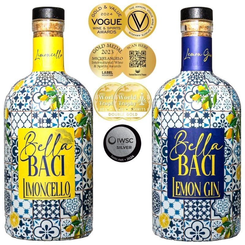 Bella Baci Duo Pack – Limoncello & Lemon Gin (750ml Each) - Night Jackal Distillery